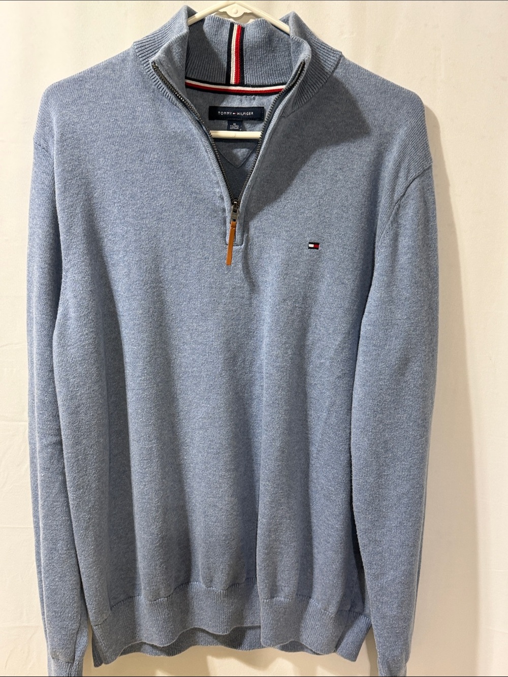 Tommy Hilfiger Men's Light Blue Half-Zip Sweater